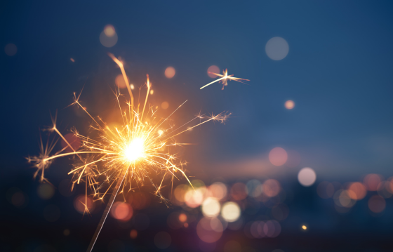 Image of a sparkler with blurred background